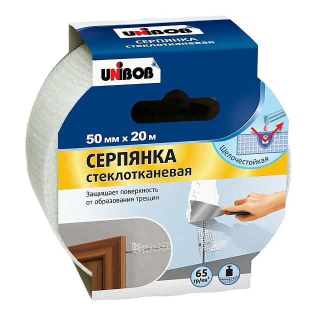 Лента серпянка Unibob 50 мм*20 м 65 г/м.кв Лента серпянка Unibob 50 мм*20 м 65 г/м.кв