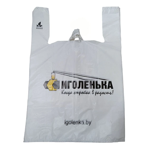Пакет-майка 400/180*600 мм 22 мкм белый с логотипом Пакет-майка 400/180*600 мм 22 мкм белый с логотипом