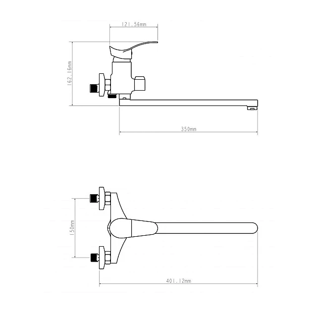Смеситель для ванны Econoce EC0312 D40-A серия 310 Смеситель для ванны Econoce EC0312 D40-A серия 310