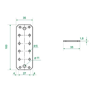 Пластина крепежная Роскреп КР-100*35