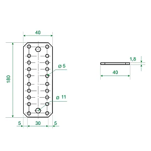 Пластина крепежная Роскреп КР-180*40