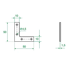 Уголок оконный Роскреп NAZ 3 ЖЦ 50*50*10 мм