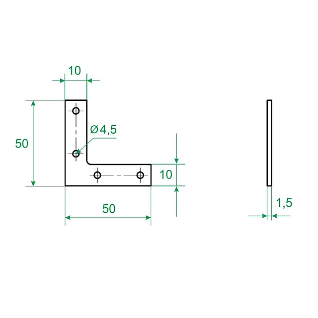 Уголок оконный Роскреп NAZ 3 ЖЦ 50*50*10 мм