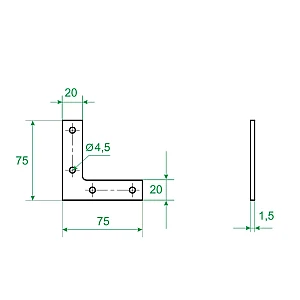 Уголок оконный Роскреп NAZ 5 ЖЦ 75*75*20 мм