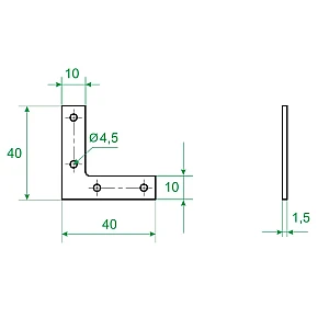 Уголок оконный Роскреп NA 2 40*40*10 мм