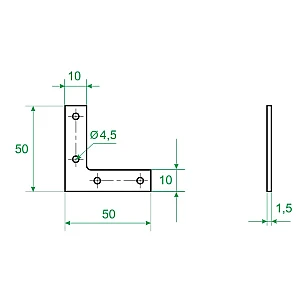 Уголок оконный Роскреп NA 3 50*50*10 мм