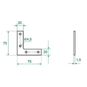 Уголок оконный Роскреп NA 5 75*75*20 мм