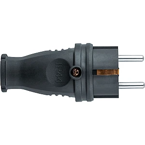 Вилка Navigator 61 368 NCA-PLR02-16A-E-IP44-BL прямая с заземлением черная