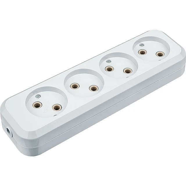 Колодка Navigator 61 587 NCA-BL01-04-Х-WH 4 гнезда без заземления Колодка Navigator 61 587 NCA-BL01-04-Х-WH 4 гнезда без заземления