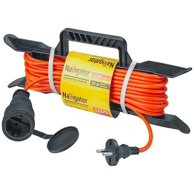 Удлинитель на рамке Navigator 93 923 NPE-F-20-X-2х1 без заземления 20 м