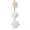 Новогоднее елочное украшение Белые цветочки на клипсе 3 шт