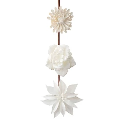 Новогоднее елочное украшение Белые цветочки на клипсе 3 шт