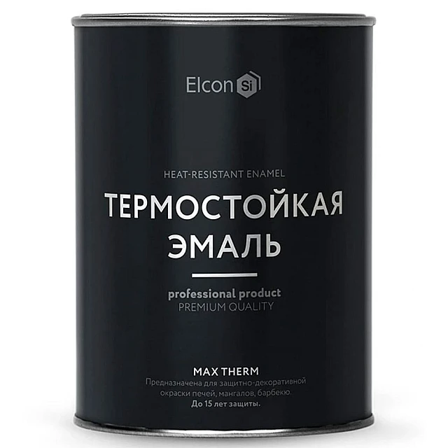 Эмаль термостойкая Elcon Max Therm 1000°С черная 0.8 кг Эмаль термостойкая Elcon Max Therm 1000°С черная 0.8 кг