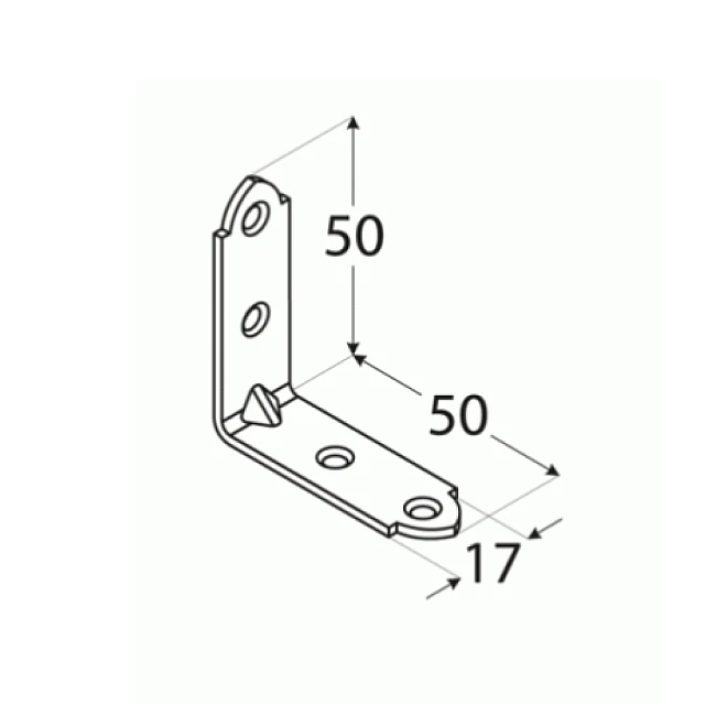 Уголок узкий Domax RKW3 50*50*17*2 мм желтый цинк Уголок узкий Domax RKW3 50*50*17*2 мм желтый цинк