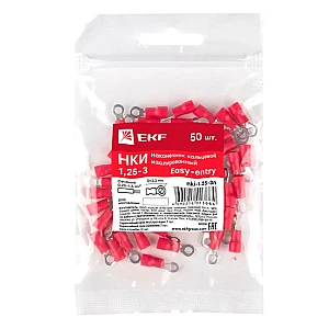 Наконечник кольцевой изолированный НКИ EKF PROxima nki-1.25-3n 1.25-3 50 шт