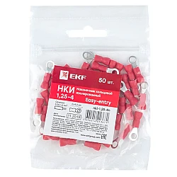 Наконечник кольцевой изолированный НКИ EKF PROxima nki-1.25-4n 1.25-4 50 шт