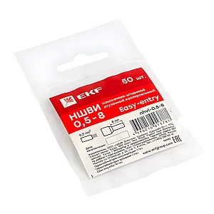 Наконечник штыревой втулочный изолированный НШвИ EKF PROxima nhvi-0.5-8 0.5-8 50 шт