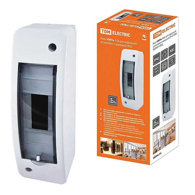 Бокс TDM Electric SQ0907-0003 КМПн 1/2 для наружной установки с крышкой IP42 Бокс TDM Electric SQ0907-0003 КМПн 1/2 для наружной установки с крышкой IP42