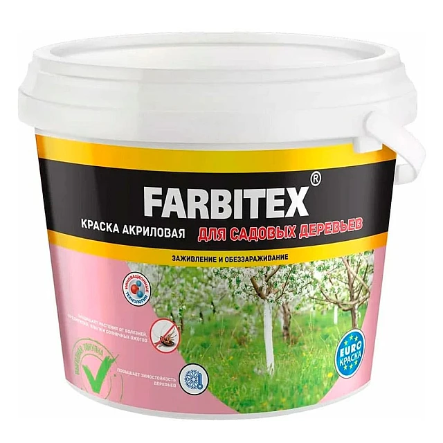 Краска Farbitex для садовых деревьев 1.2 кг Краска Farbitex для садовых деревьев 1.2 кг