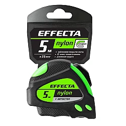 Рулетка Effecta Nylon с магнитом автостопом лентой нейлон 5 м*25 мм