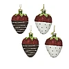 Набор украшений елочных Клубника в шоколаде 5.8 см стекло 4 шт