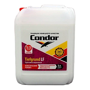 Грунтовка Condor Tiefgrund LF классический ремонт концентрат 1:3 5 кг
