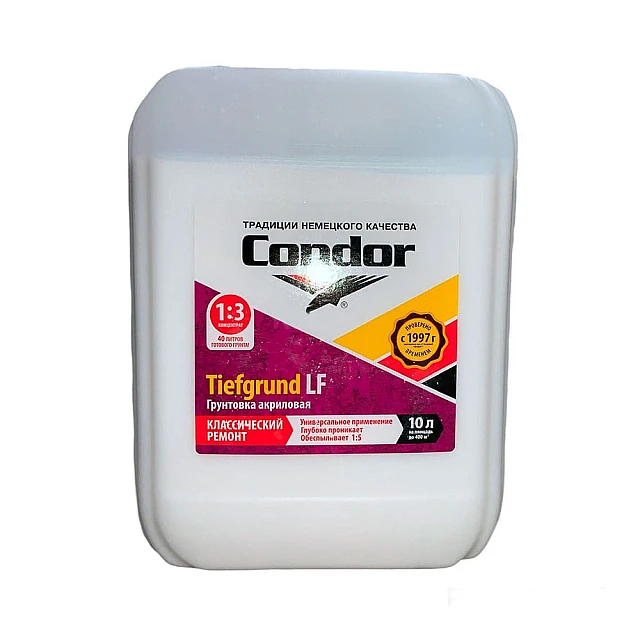 Грунтовка Condor Tiefgrund LF классический ремонт концентрат 1:3 10 кг