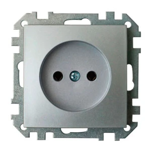 Розетка Bylectrica Стиль РС16-524 1 место без заземления серебро