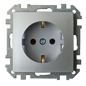 Розетка Bylectrica Стиль РС16-525 1 место с заземлением серебро