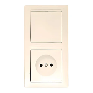 Блок Bylectrica Стиль В-РЦ-685 выключатель 1 клавиша + розетка без заземления бежевый