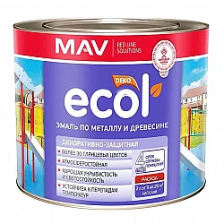 Эмаль MAV Ecol ПФ-115 по металлу и древесине желтая глянцевая 2.4 л