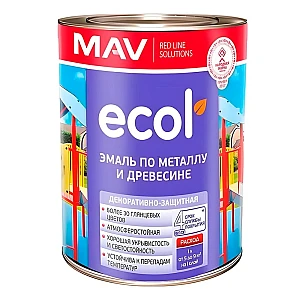 Эмаль MAV Ecol ПФ-115 по металлу и древесине красно-коричневая глянцевая 1 л