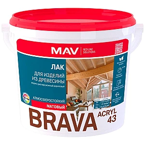 Лак MAV Bravа Acryl 43 для изделий из древесины матовый 1 л