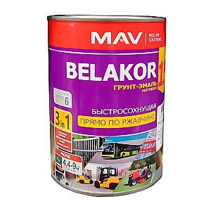 Грунт-эмаль MAV Belakor 15 прямо по ржавчине 3 в 1 быстросохнущая RAL 6029 майская зелень матовая 1 л