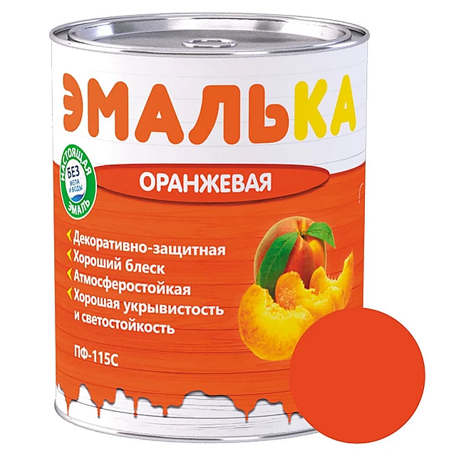 Эмаль MAV Эмалька ПФ-115С оранжевая 0.9 л Эмаль MAV Эмалька ПФ-115С оранжевая 0.9 л