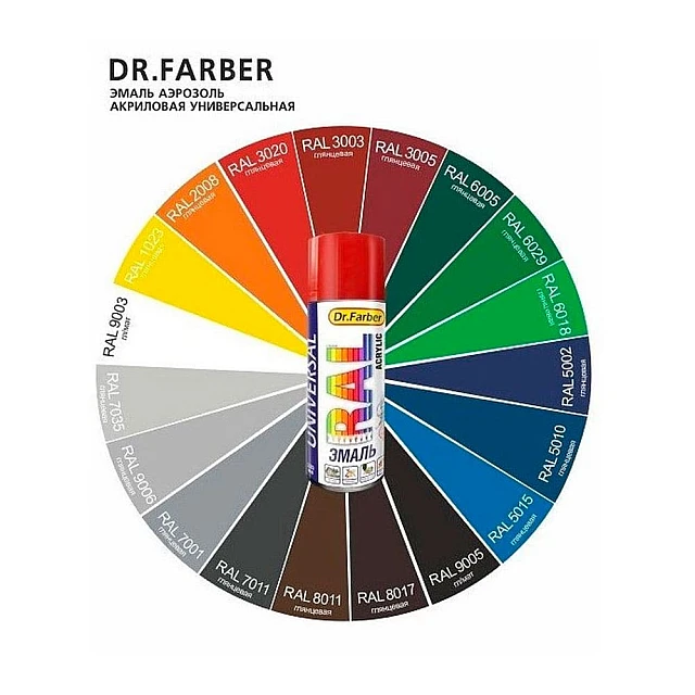 Эмаль-аэрозоль MAV Dr. Farber 07189-270 акриловая универсальная RAL 3020 глянцевая транспортная красная 520 мл Эмаль-аэрозоль MAV Dr. Farber 07189-270 акриловая универсальная RAL 3020 глянцевая транспортная красная 520 мл