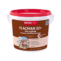 Краска Flagman 32т фасадная силикон-модифицированная белая матовая 11 л