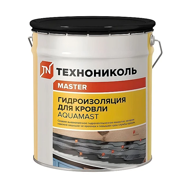 Мастика битумно-резиновая ТехноНиколь AquaMast для кровли 18 кг Мастика битумно-резиновая ТехноНиколь AquaMast для кровли 18 кг