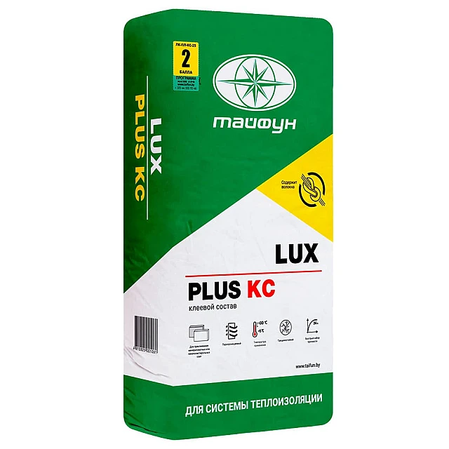 Клей для теплоизоляции Тайфун Lux Plus КС 25 кг Клей для теплоизоляции Тайфун Lux Plus КС 25 кг