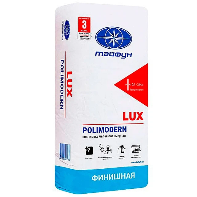 Шпатлевка Тайфун Lux Polimodern белая 20 кг Шпатлевка Тайфун Lux Polimodern белая 20 кг