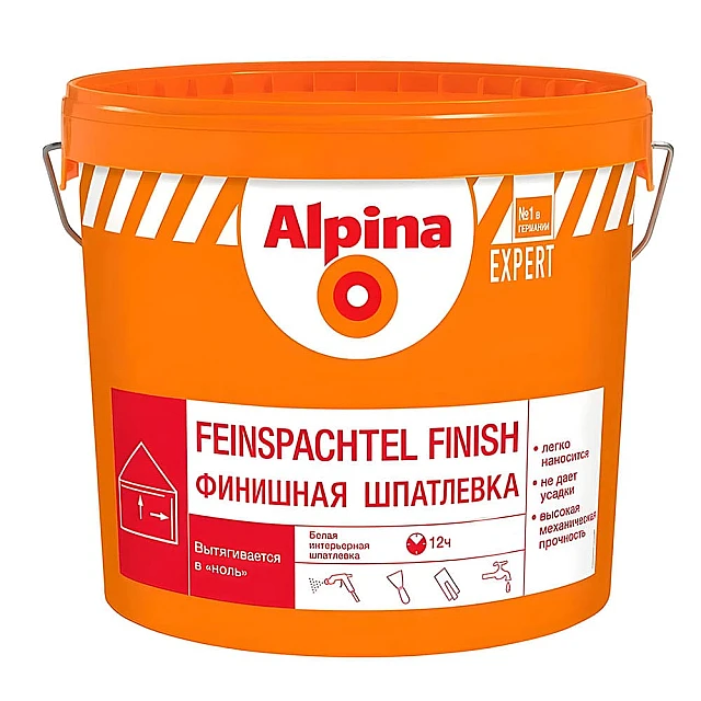Шпатлевка Alpina Expert Feinspachtel Finish белая 15 кг Шпатлевка Alpina Expert Feinspachtel Finish белая 15 кг