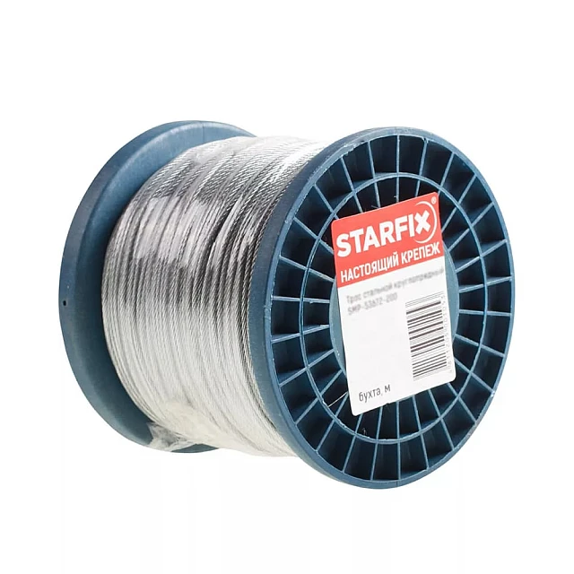 Трос стальной в ПВХ оплетке Starfix SMP-53714-200 М4 Трос стальной в ПВХ оплетке Starfix SMP-53714-200 М4