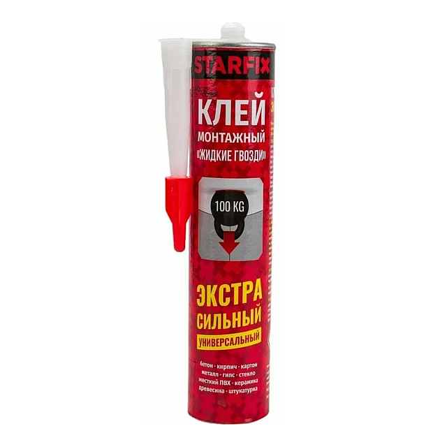 Клей монтажный Starfix SM-68139-1 Жидкие гвозди экстра сильный 300 мл Клей монтажный Starfix SM-68139-1 Жидкие гвозди экстра сильный 300 мл