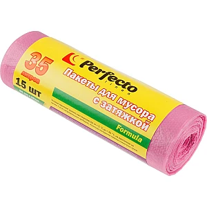 Пакеты для мусора Perfecto Linea Formula 46-006090 с затяжкой 35 л 15 шт