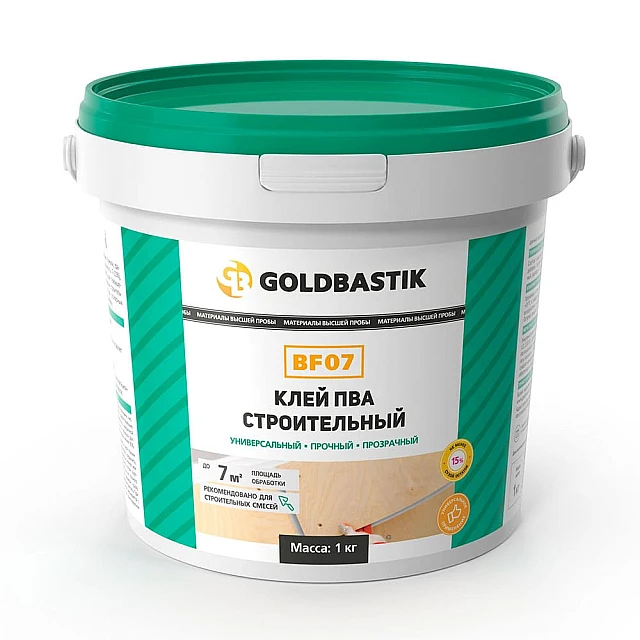 Клей ПВА строительный Goldbastik BF 07 1 кг Клей ПВА строительный Goldbastik BF 07 1 кг