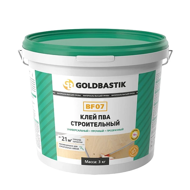 Клей ПВА строительный Goldbastik BF 07 3 кг Клей ПВА строительный Goldbastik BF 07 3 кг