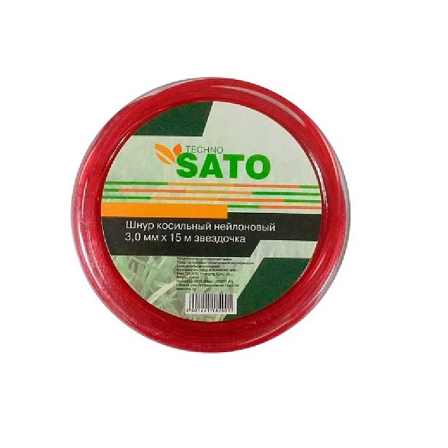 Леска для триммера Sato Techno 3 мм 15 м звездочка Леска для триммера Sato Techno 3 мм 15 м звездочка