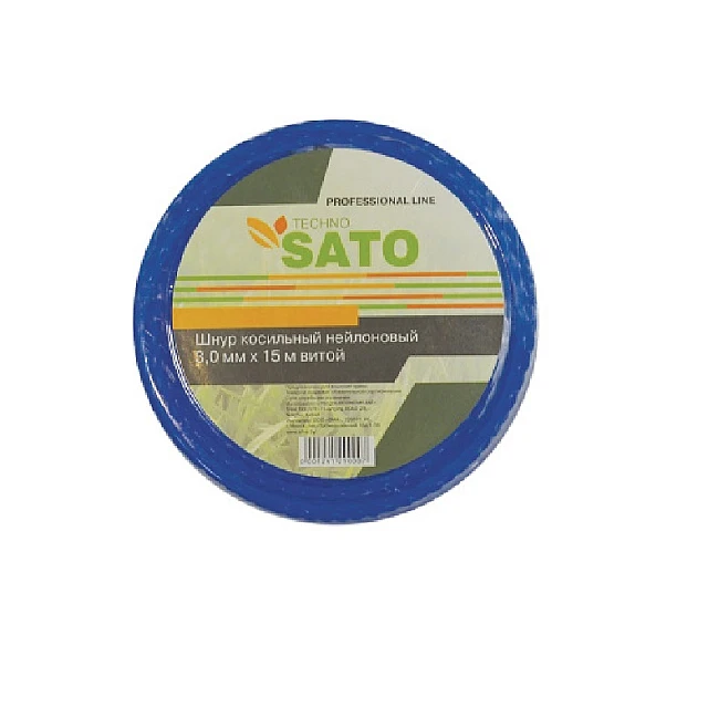 Леска для триммера Sato Techno 3 мм 15 м квадратный Леска для триммера Sato Techno 3 мм 15 м квадратный