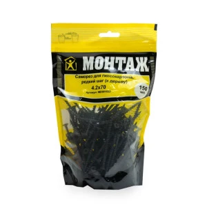 Саморез по гипсокартону 4.2*70 мм Монтаж MD001033 дереву фосфат редкий шаг 150 шт