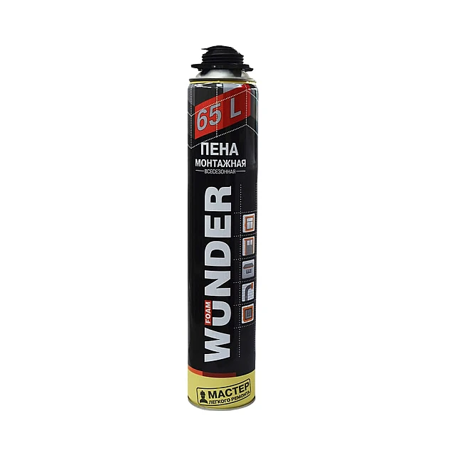Пена монтажная Wunder Foam профессиональная всесезонная 870 мл Пена монтажная Wunder Foam профессиональная всесезонная 870 мл